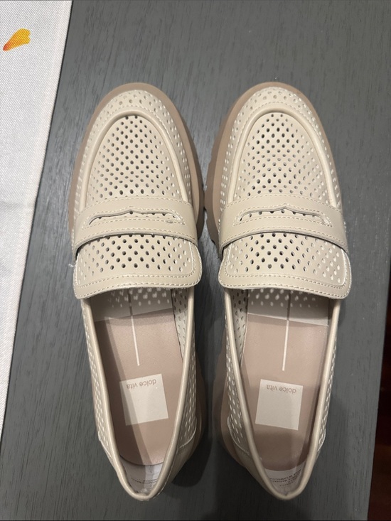 Dolce Vita Shoes - Dolce Vita Beige Perforated Penny Loafers